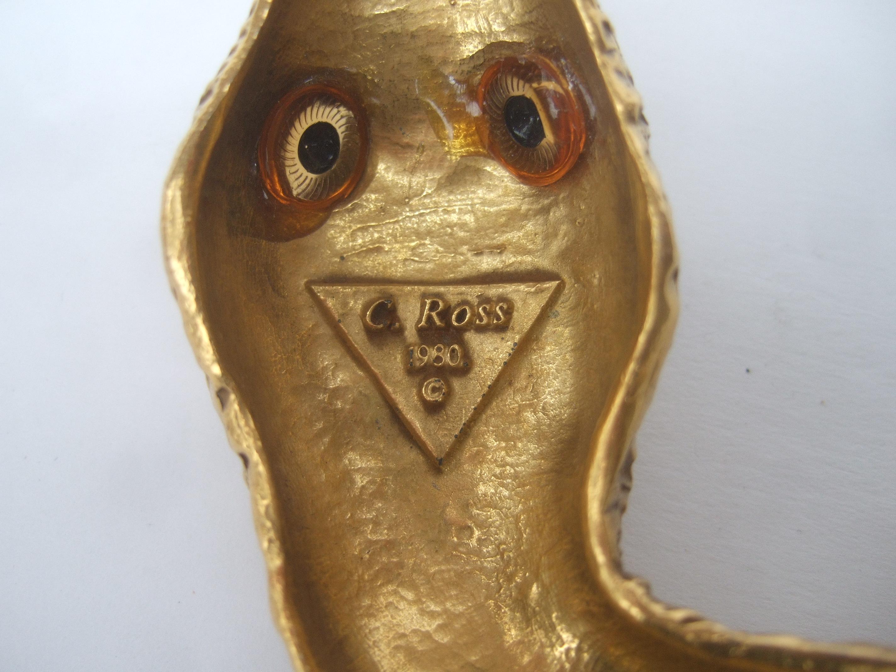 Christopher Ross 24k Gold Plated Serpent Belt Buckle circa 1980 8