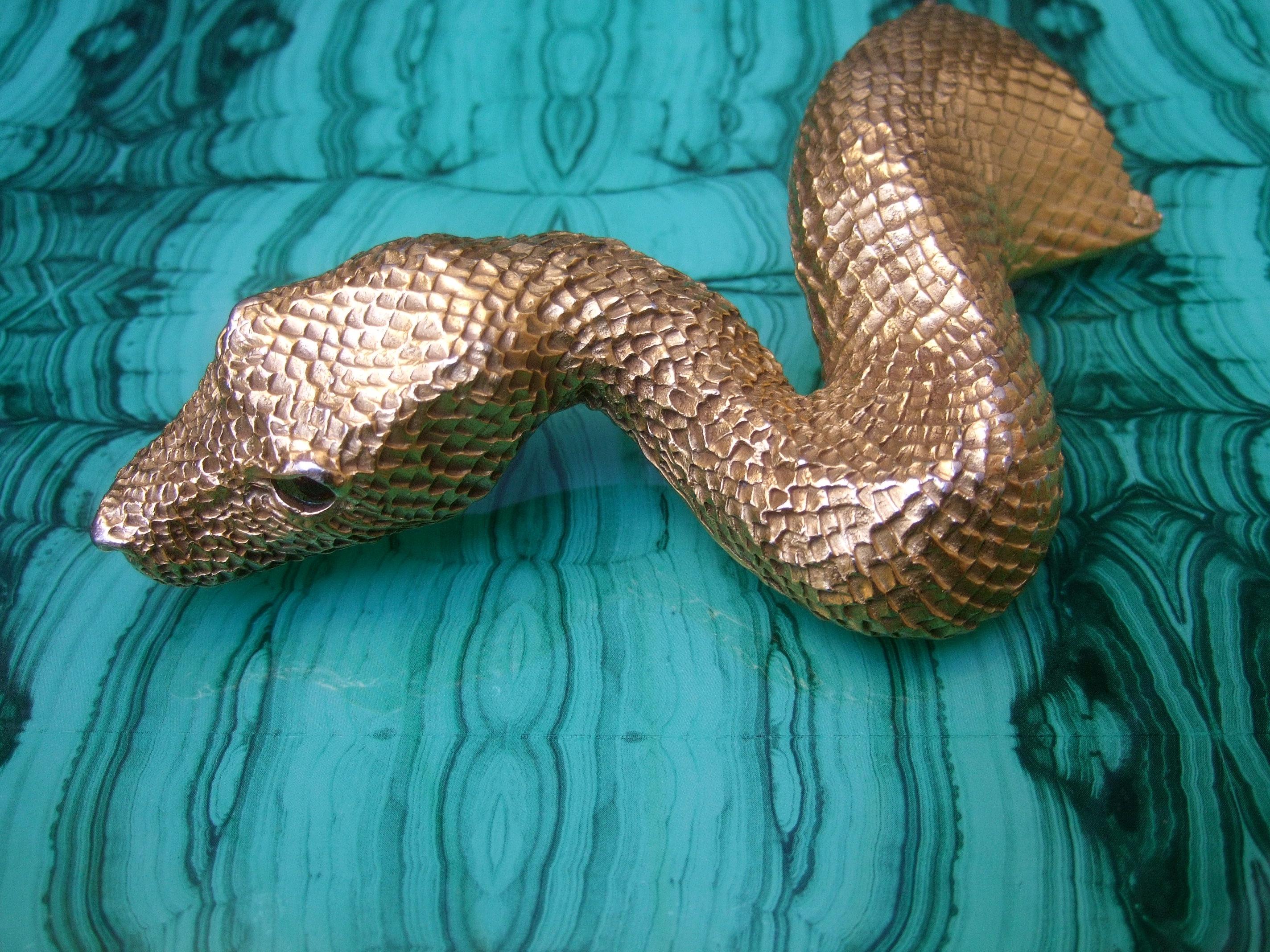 Christopher Ross 24k Gold Plated Serpent Belt Buckle circa 1980 2