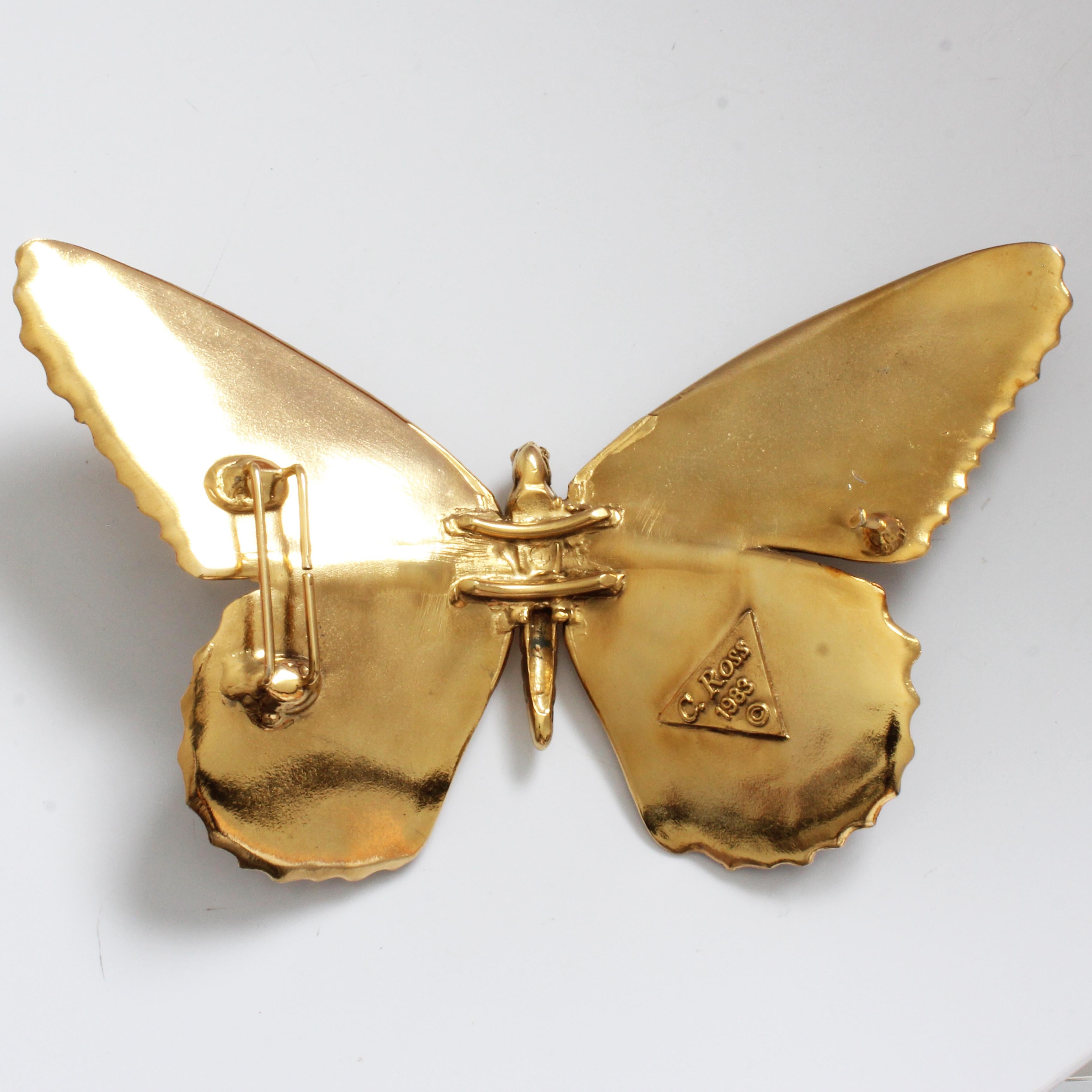 Christopher Ross Boucle de Ceinture Butterfly Massive 8in L with Snakeskin Strap 1980 en vente 2