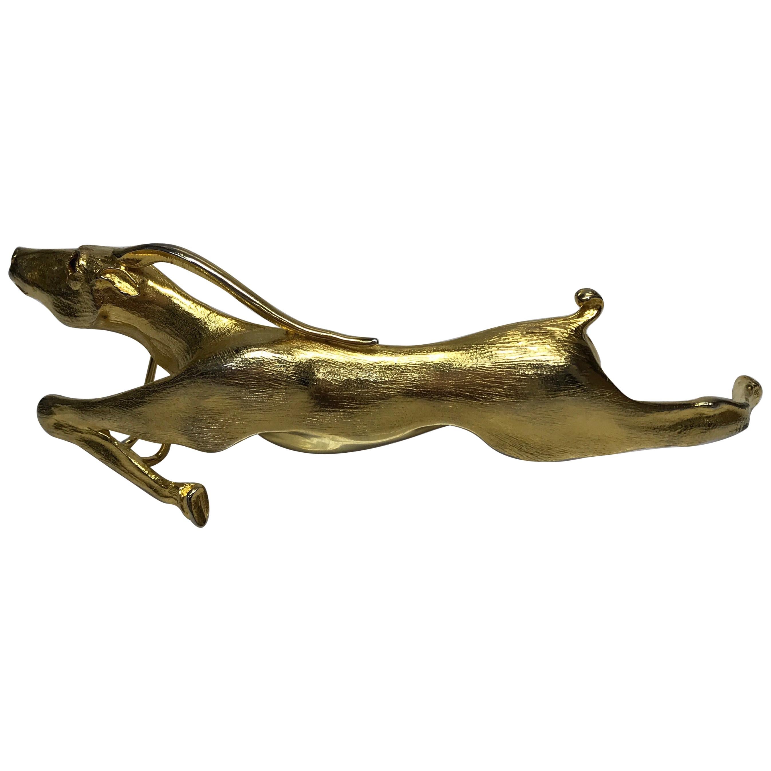 Christopher Ross Gold Große Reindeer Vintage Schnalle- 1986 im Angebot