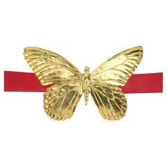 Christopher Ross Gold Metal Butterfly Buckle & Red Belt, 1983
