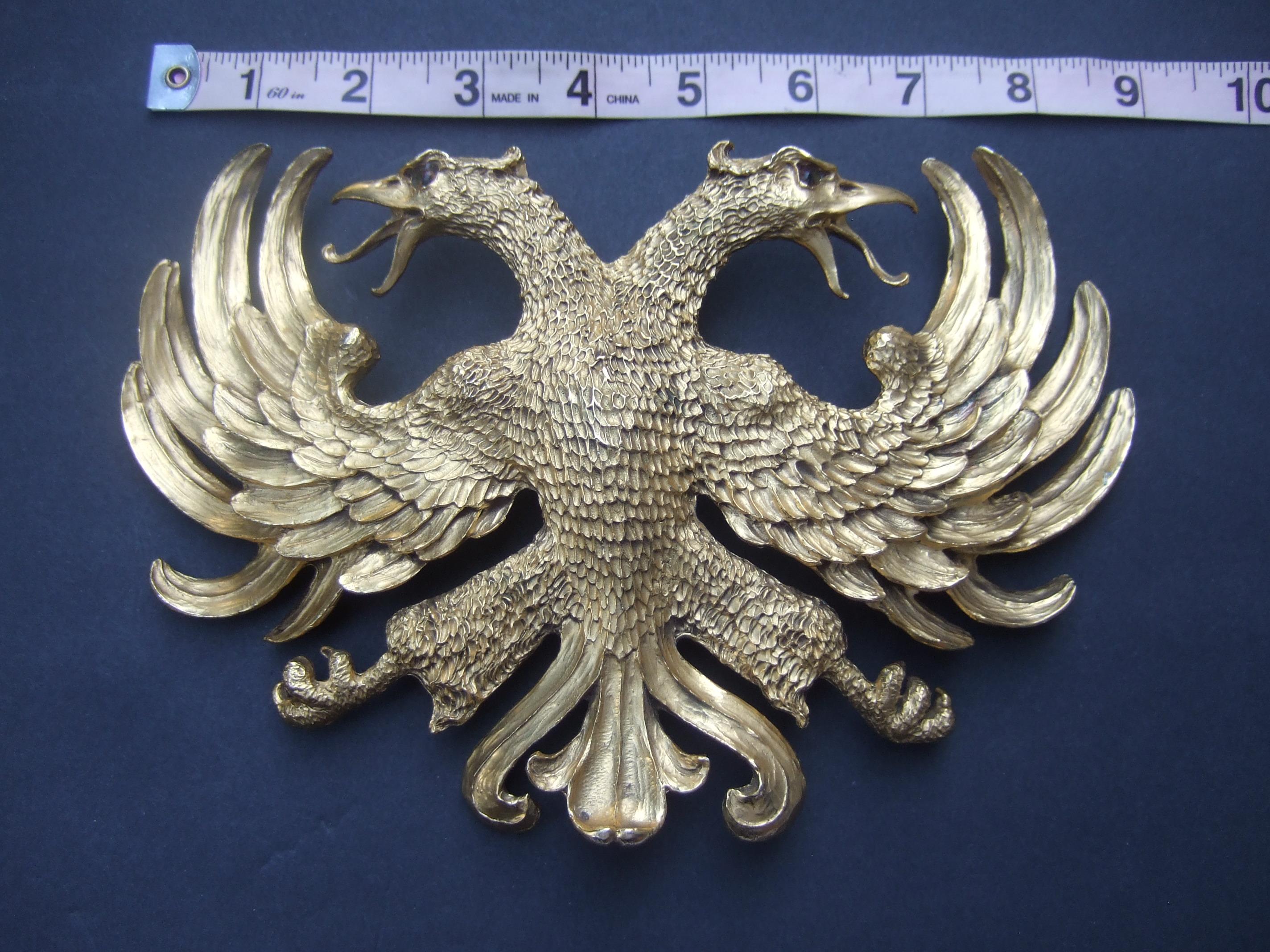 Christopher Ross Massive 24k vergoldete doppelköpfige Adler Gürtelschnalle c 1983 im Angebot 10