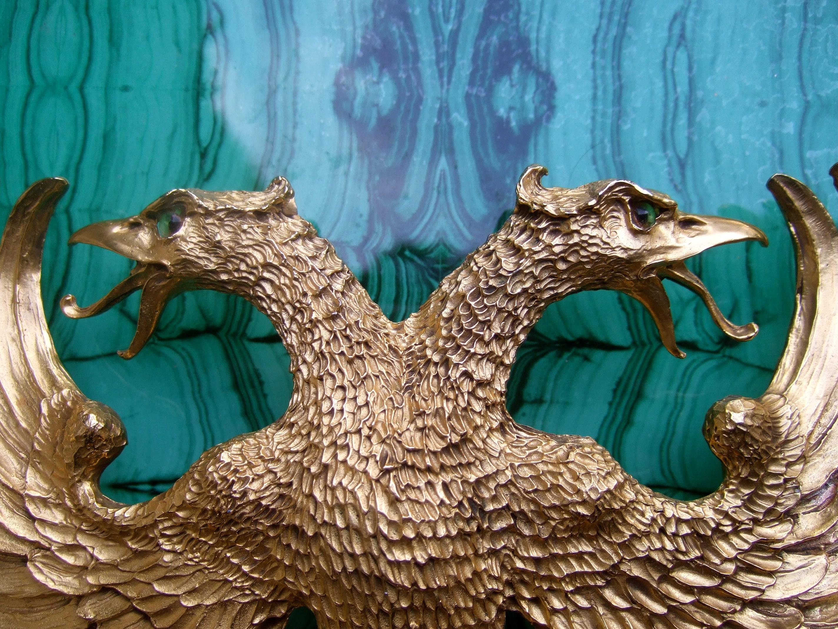 Christopher Ross Massive 24k vergoldete doppelköpfige Adler Gürtelschnalle c 1983 im Angebot 1