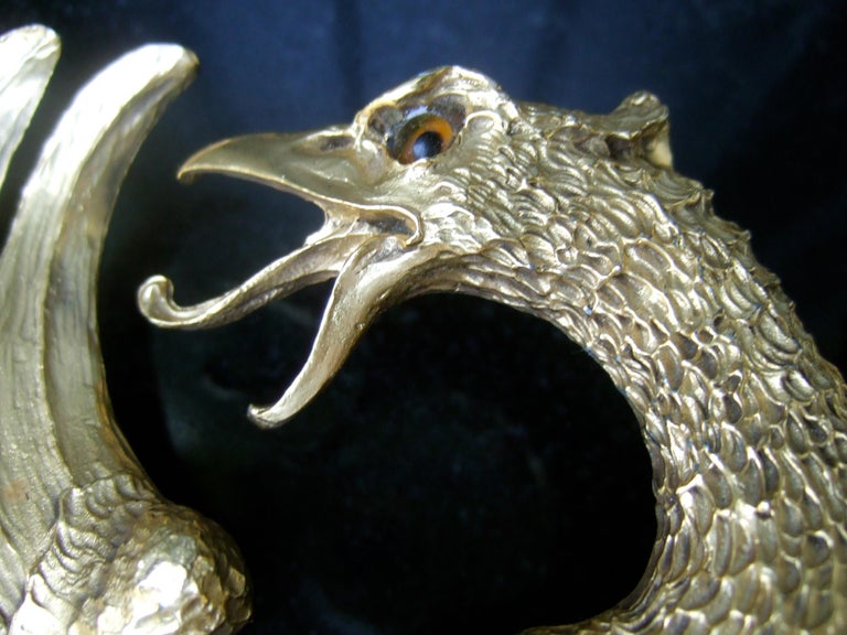 Christopher Ross Bald Eagle 1986 24k gold plated Belt Buckle Christopher Ross Massive 24k Gold Plated Double Headed Eagle  main image 3