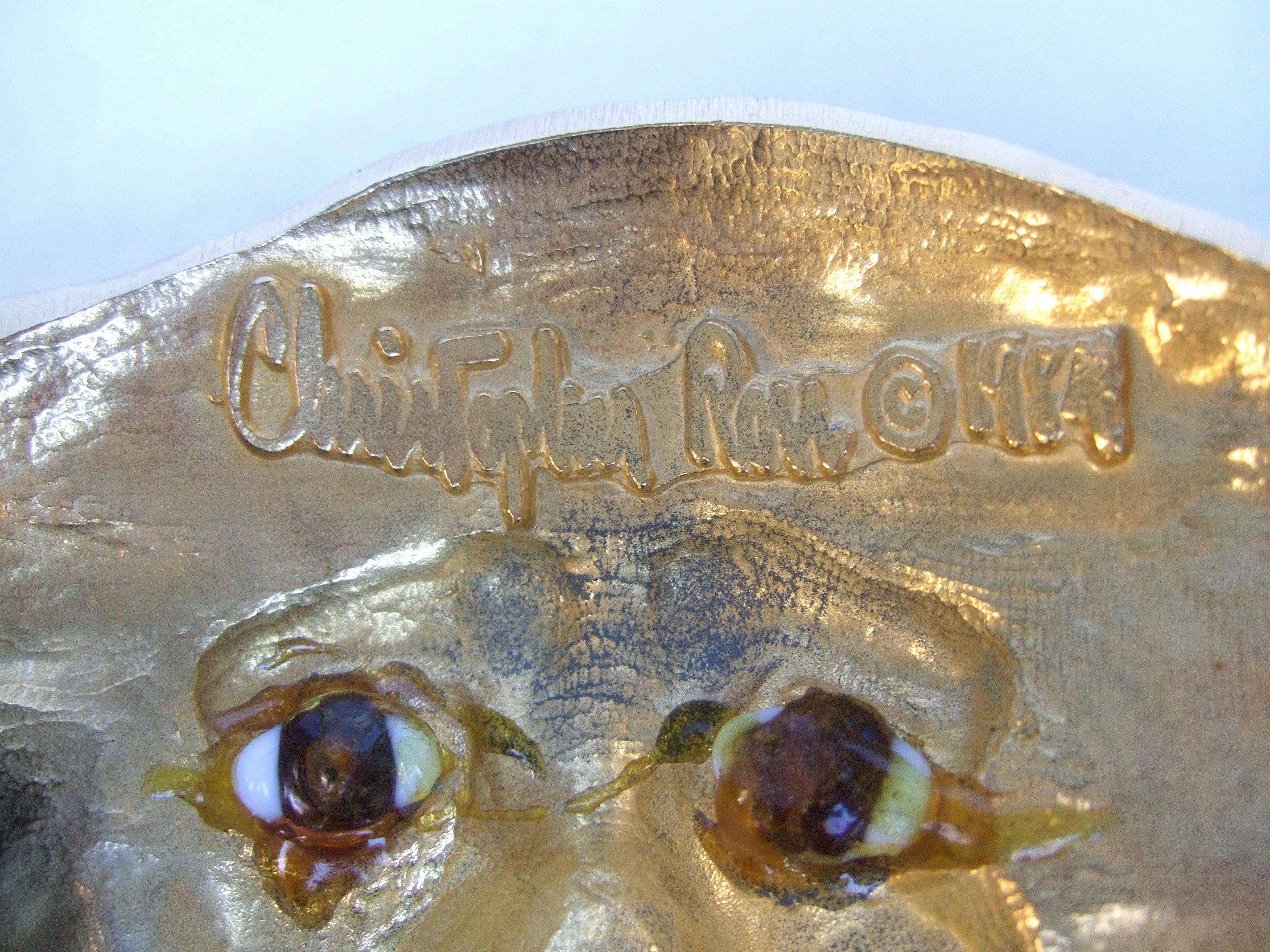 Christopher Ross Massiver vergoldeter Metallgürtel mit Löwenschnalle, um 1984 im Angebot 9