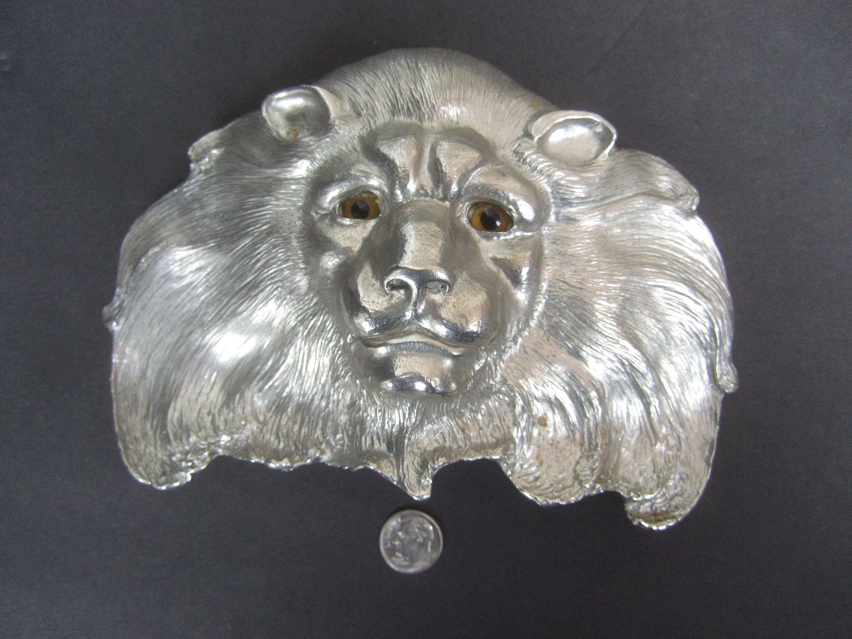 Christopher Ross Massive Huge Scale Artisan Silver Metal Lion Belt Buckle c 1984 For Sale 4