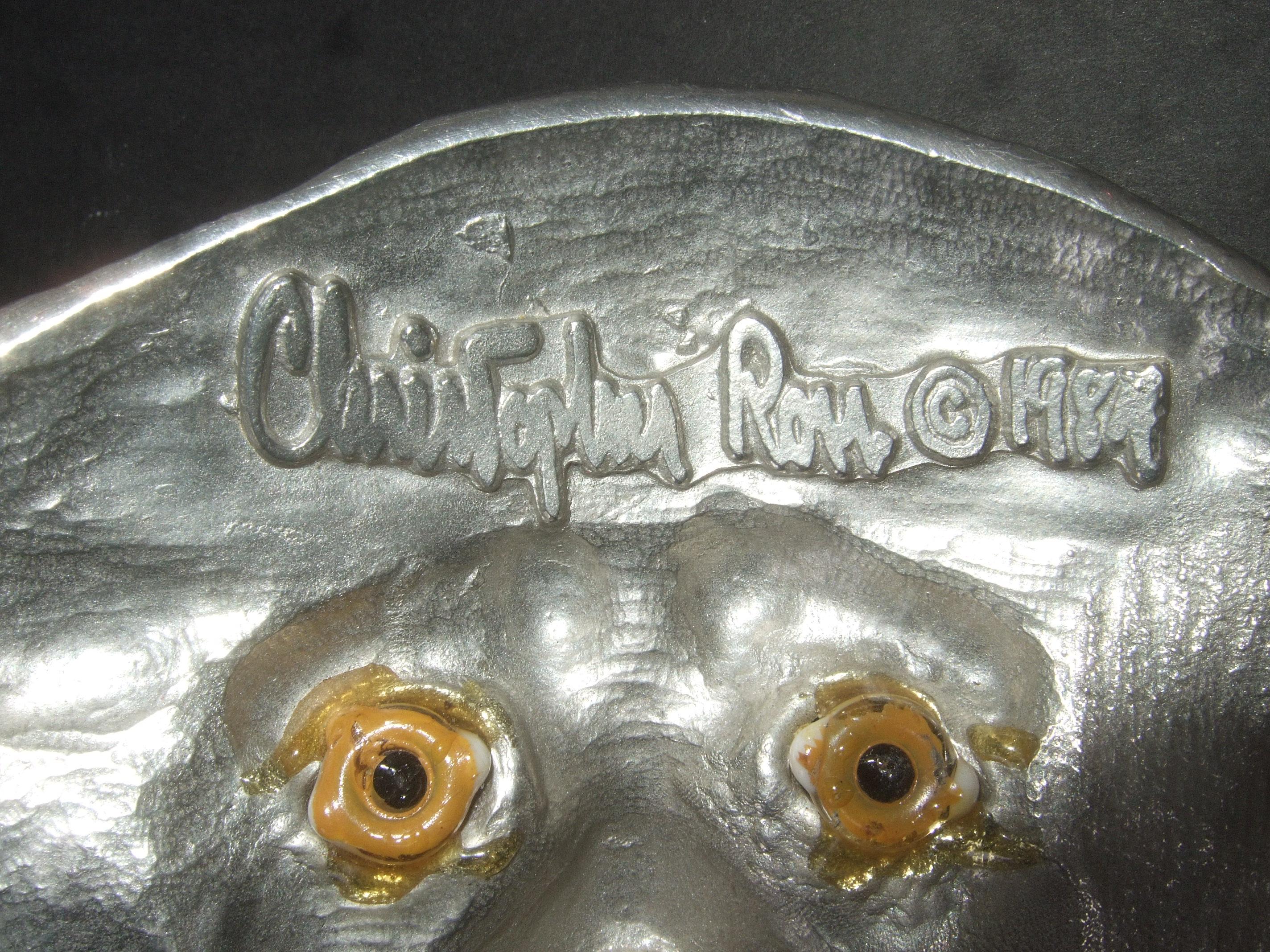 Christopher Ross Massive Huge Scale Artisan Silver Metal Lion Belt Buckle c 1984 For Sale 5