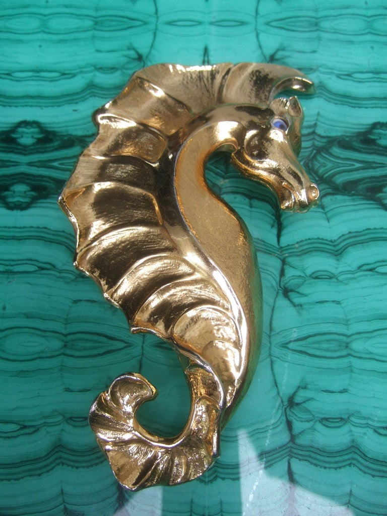Christopher Ross Seahorse Belt Buckle 1991, 24k Gold Plated,Vintage, RARE Christopher Ross Seahorse Belt Buckle 1991, 24k Gold Plated  main image 3