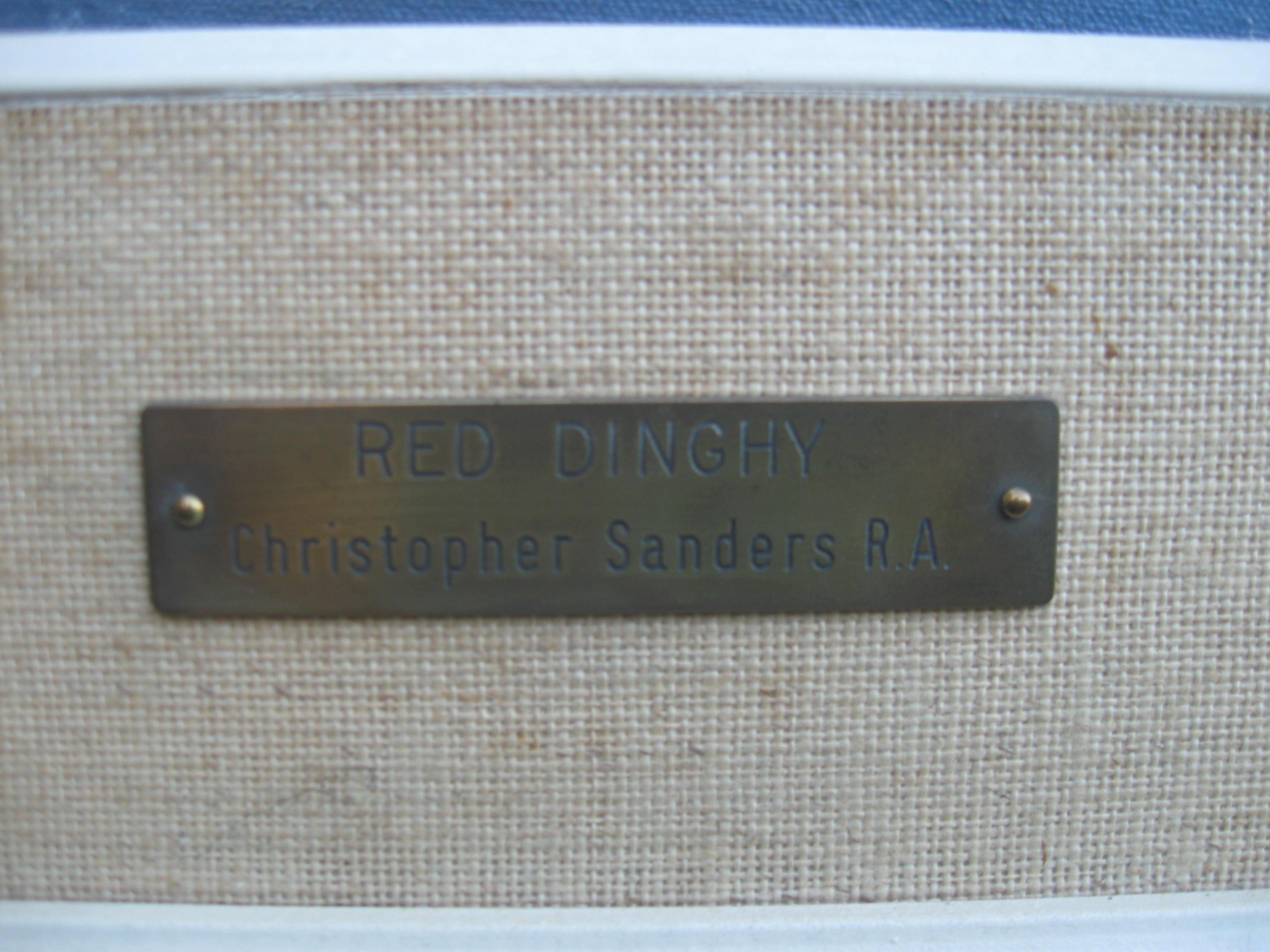 Christopher Sanders R.A. (1905-1991), The Red Dinghy (Le diable rouge)  Huile sur toile, circa 1960 en vente 9