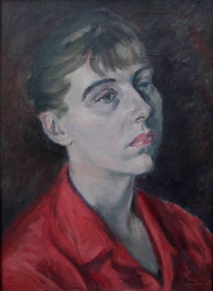 Lady in Red – britisches impressionistisches Ölgemälde, Porträt der Royal Academy