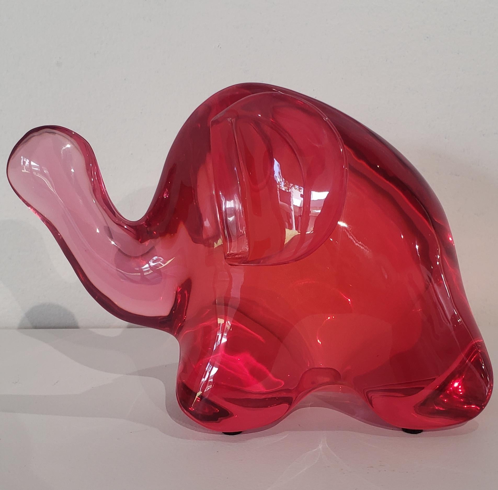 Christopher Schulz Figurative Sculpture - Luck Elephant Berry Red (Large)