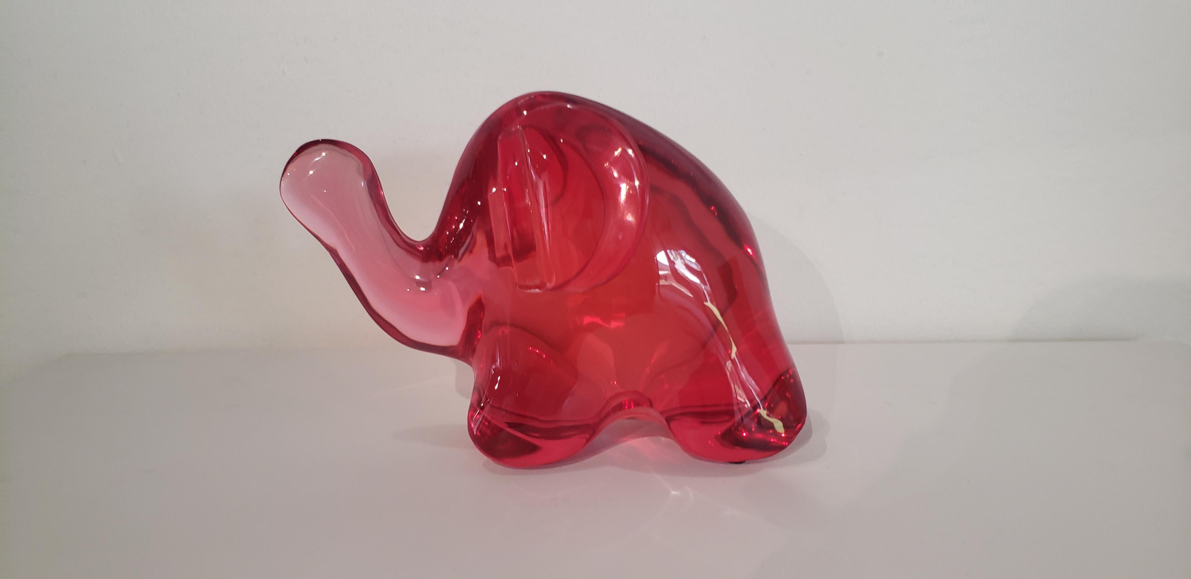 Christopher Schulz Figurative Sculpture - Luck Elephant Berry Red (Small)
