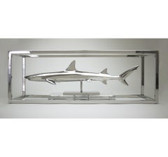 Marine Stainless Steel White Tip Shark Sculpture / Christopher Schulz