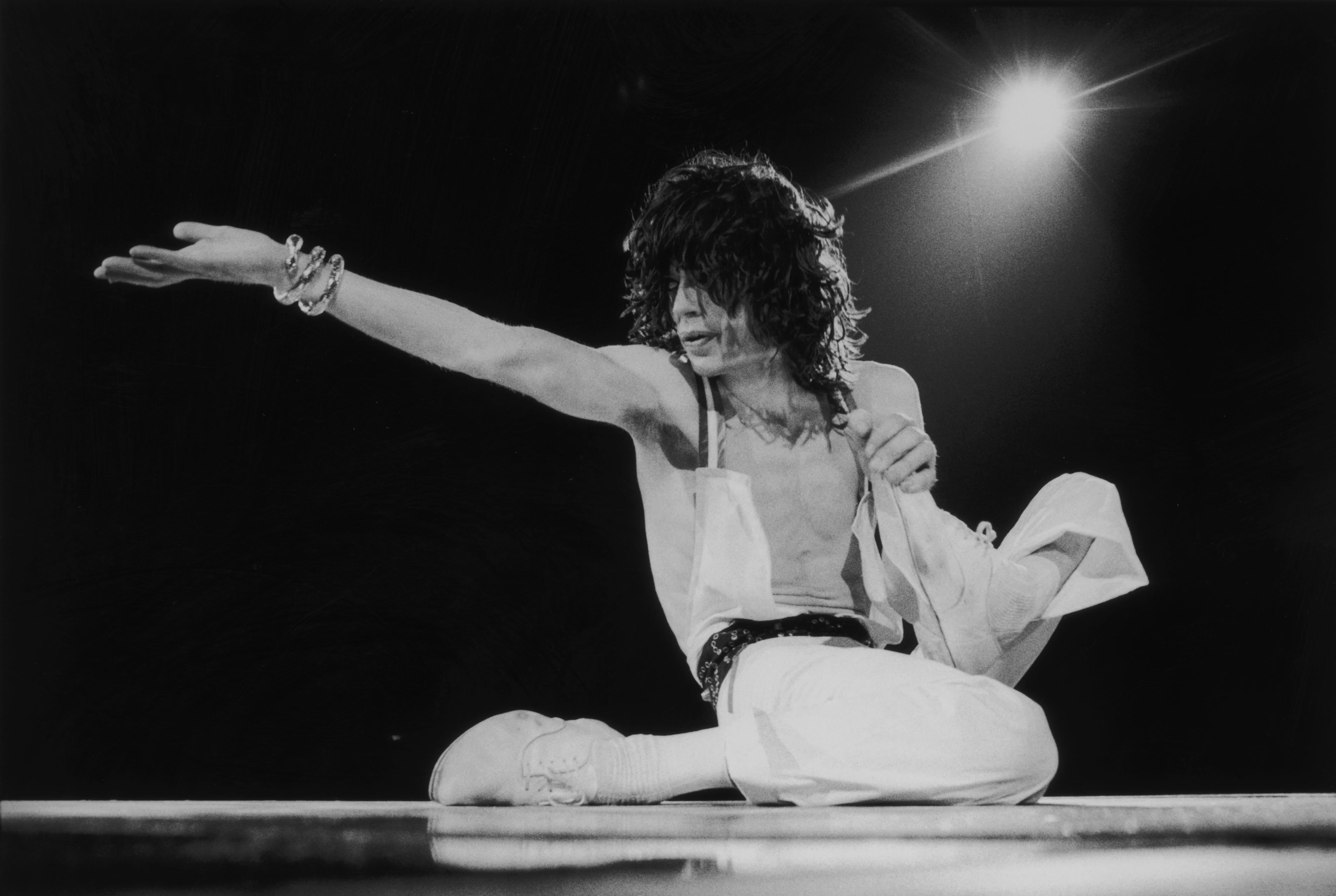 Christopher Simon Sykes Black and White Photograph - "Contortionist" Rolling Stones 1975 Tour, SIGNED, Limited Edition