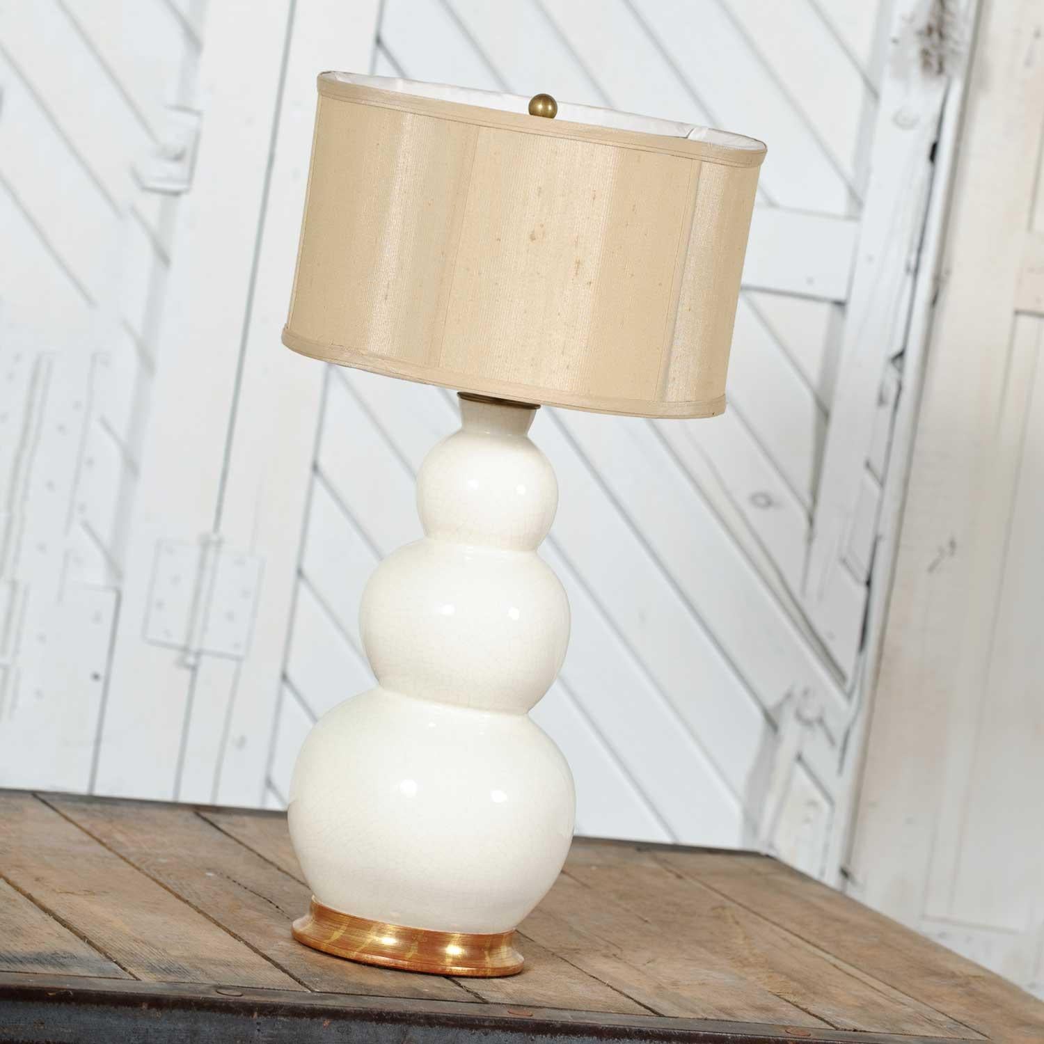 white ceramic lamp with balls