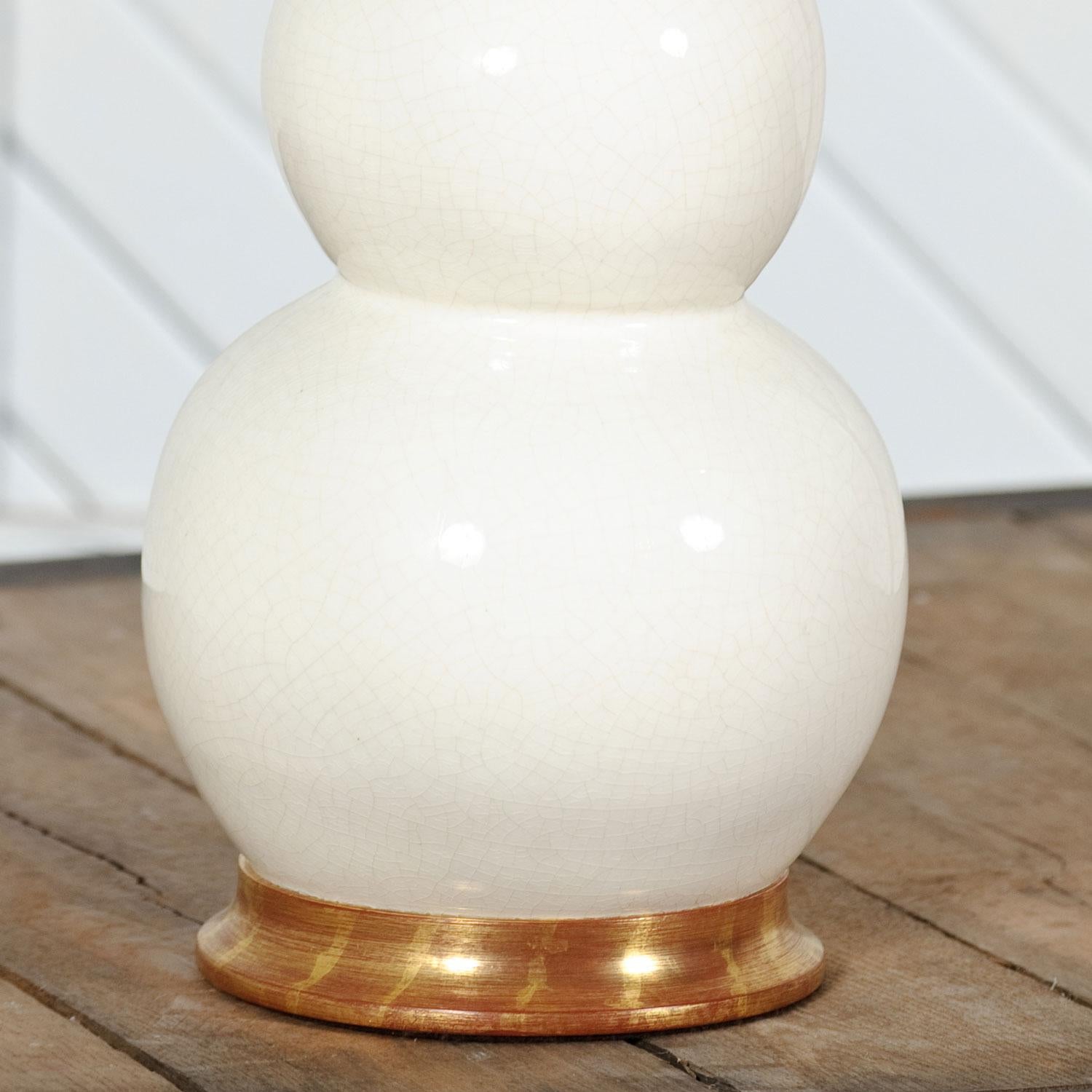 American Christopher Spitzmiller Blanc De Chine Three Ball Large Ceramic Lamp