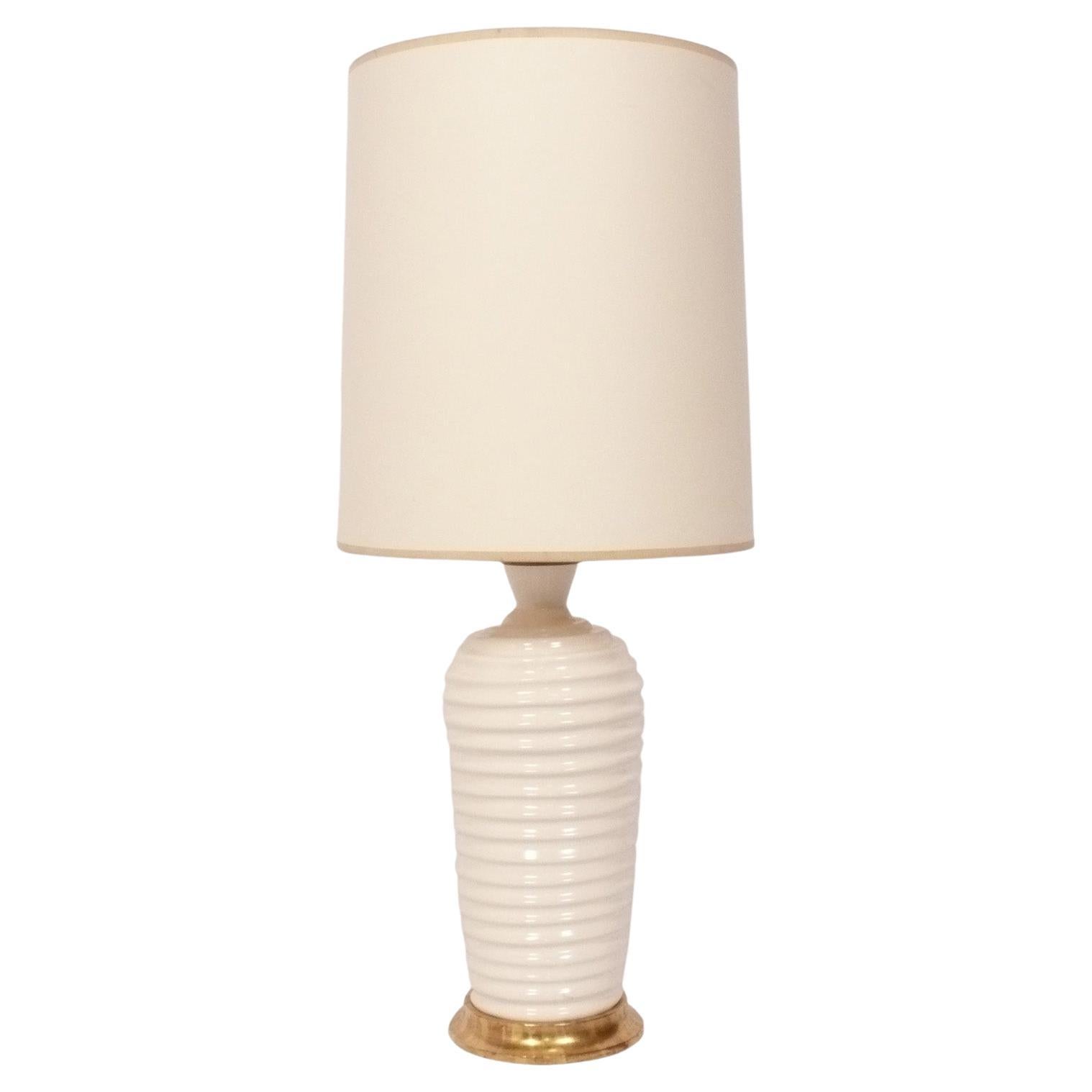 Christopher Spitzmiller Signiert Spirale Lampe Blanc de Chine 23k Vergoldet Basis