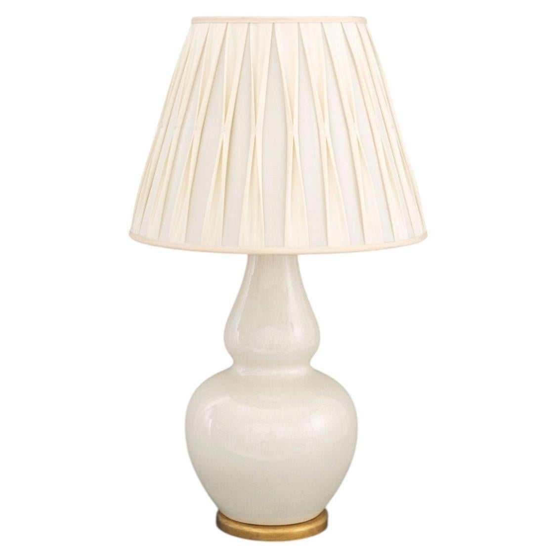 Christopher Spitzmiller Tischlampe „Double Gourd“, Porzellan und Seide im Angebot