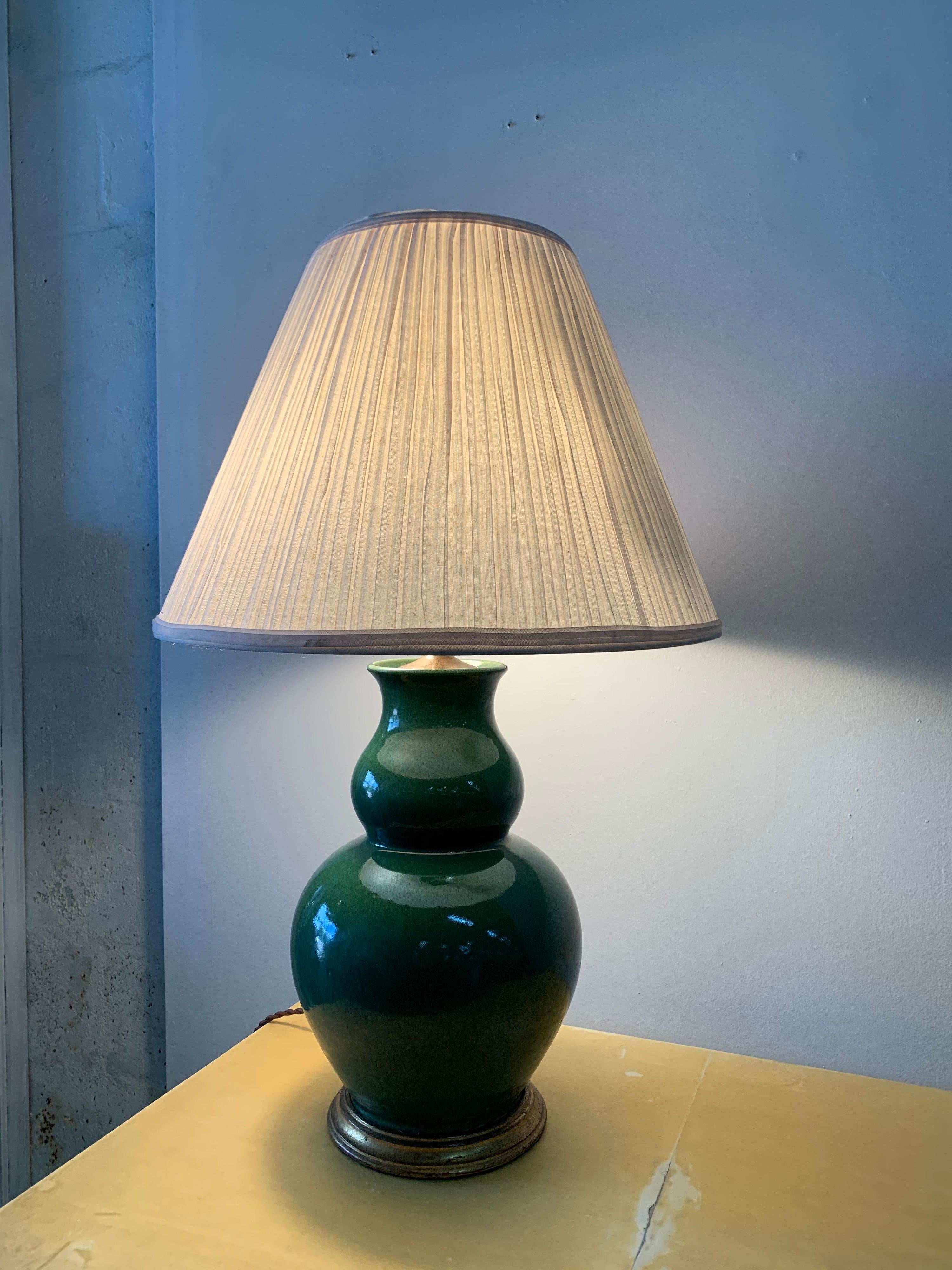 Christopher Spitzmiller Vintage Jade Glazed Green Lamp 1