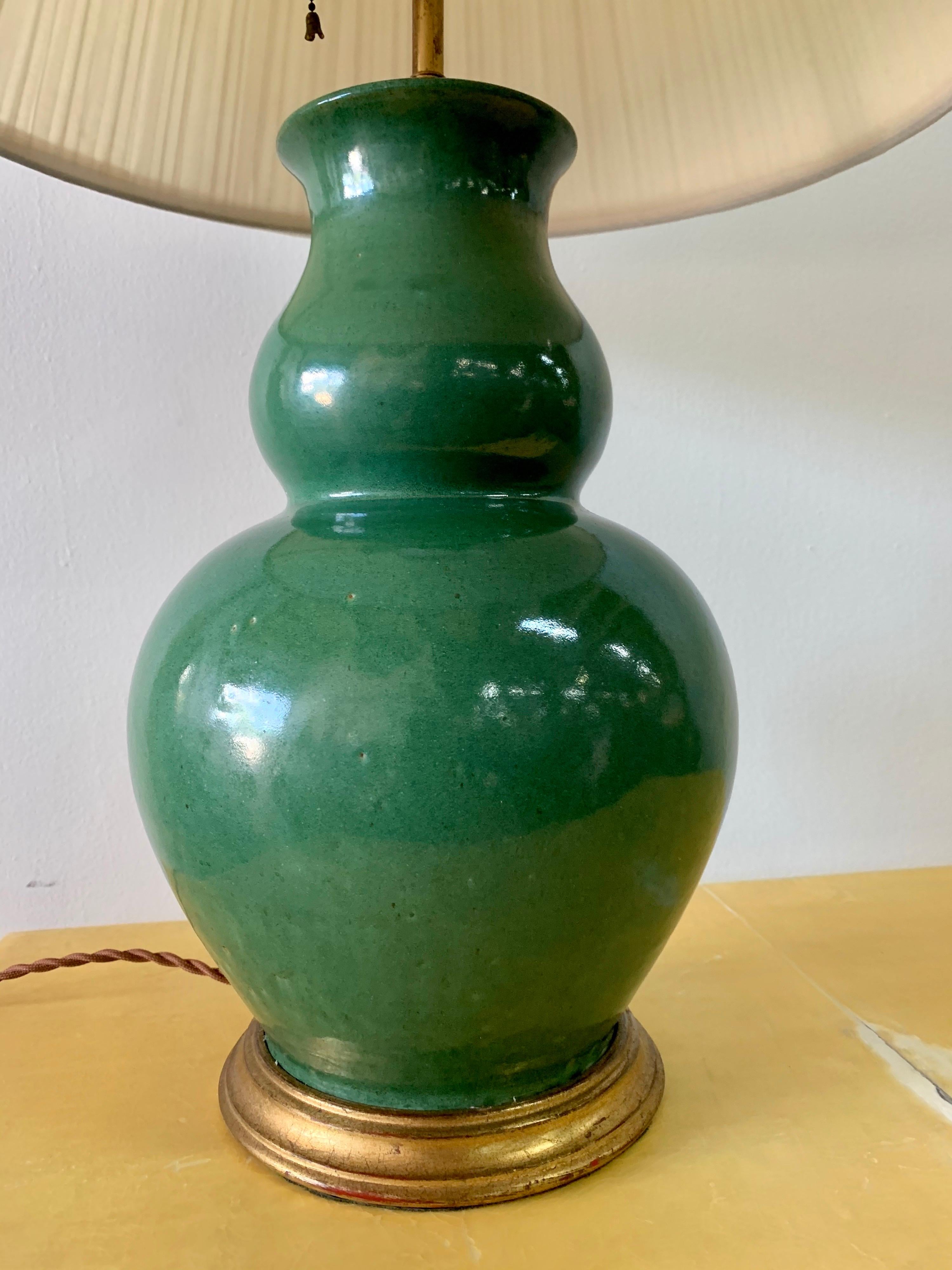 American Classical Christopher Spitzmiller Vintage Jade Glazed Green Lamp