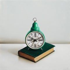 Green Clock & Antique Book
