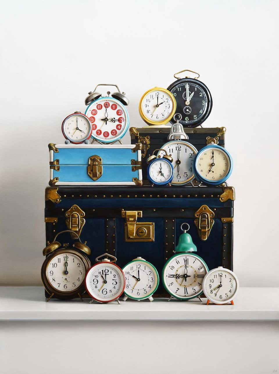 Twelve Vintage Alarm Clocks