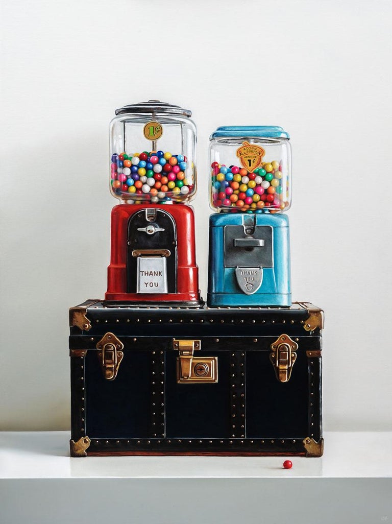 Christopher Stott Still-Life Painting - Two Bubble Gum Machines