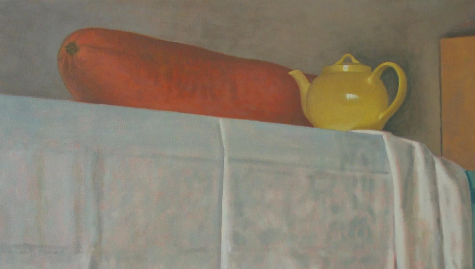 Bananekürbis. Peinture de nature morte - Contemporain Painting par Christopher T Terry