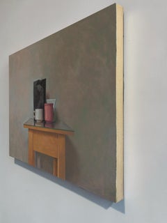 Black Bag Still Life Painting, Oil on Canvas, Contemporary