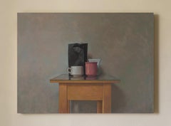 Black Bag Still Life Painting, Oil on Canvas, Contemporary