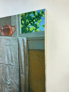 Coral Teapot. Still life Painting, Oil on canvas, Contemporary
