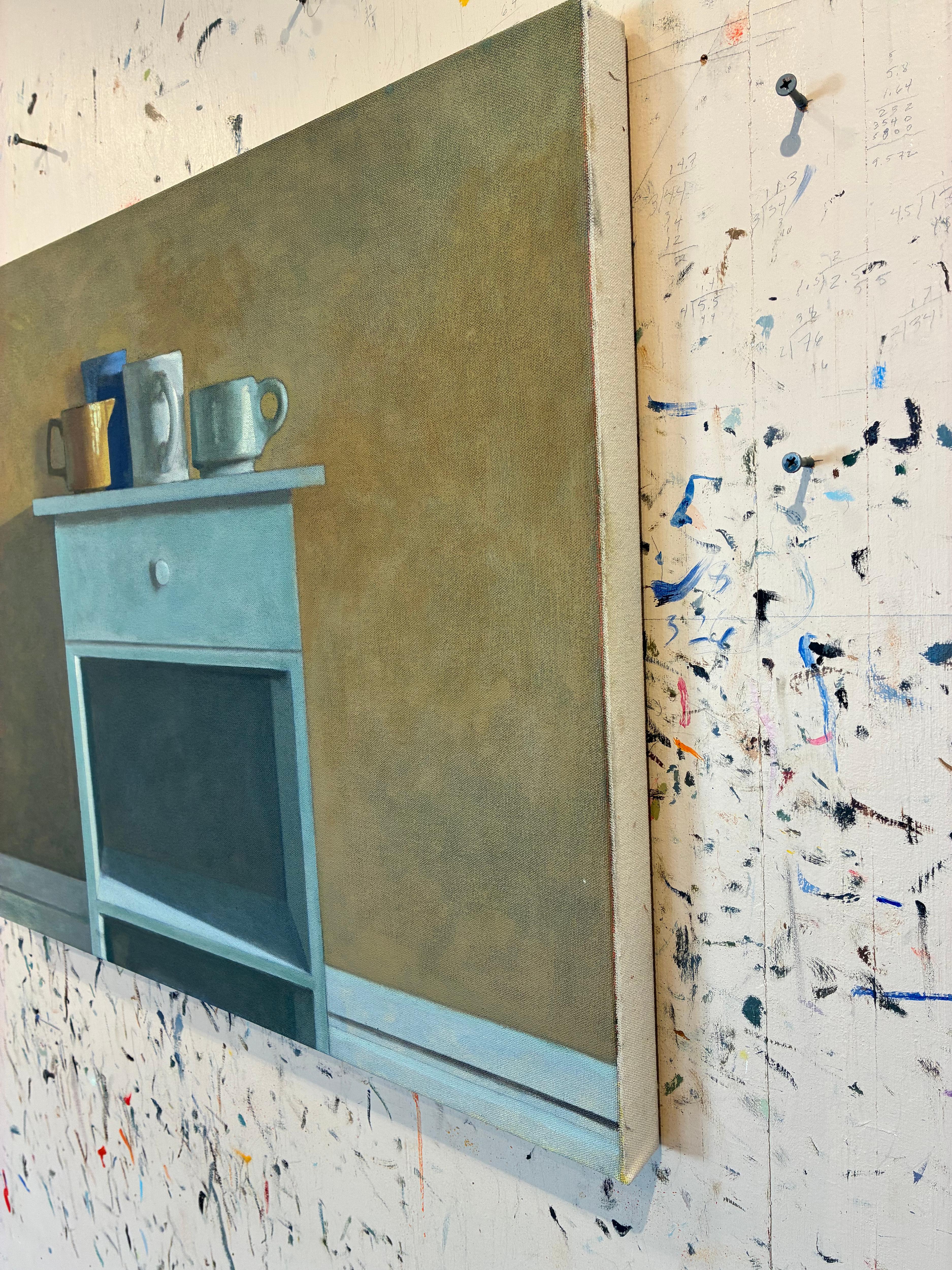 Autel bondé. Peinture de nature morte - Marron Interior Painting par Christopher T Terry