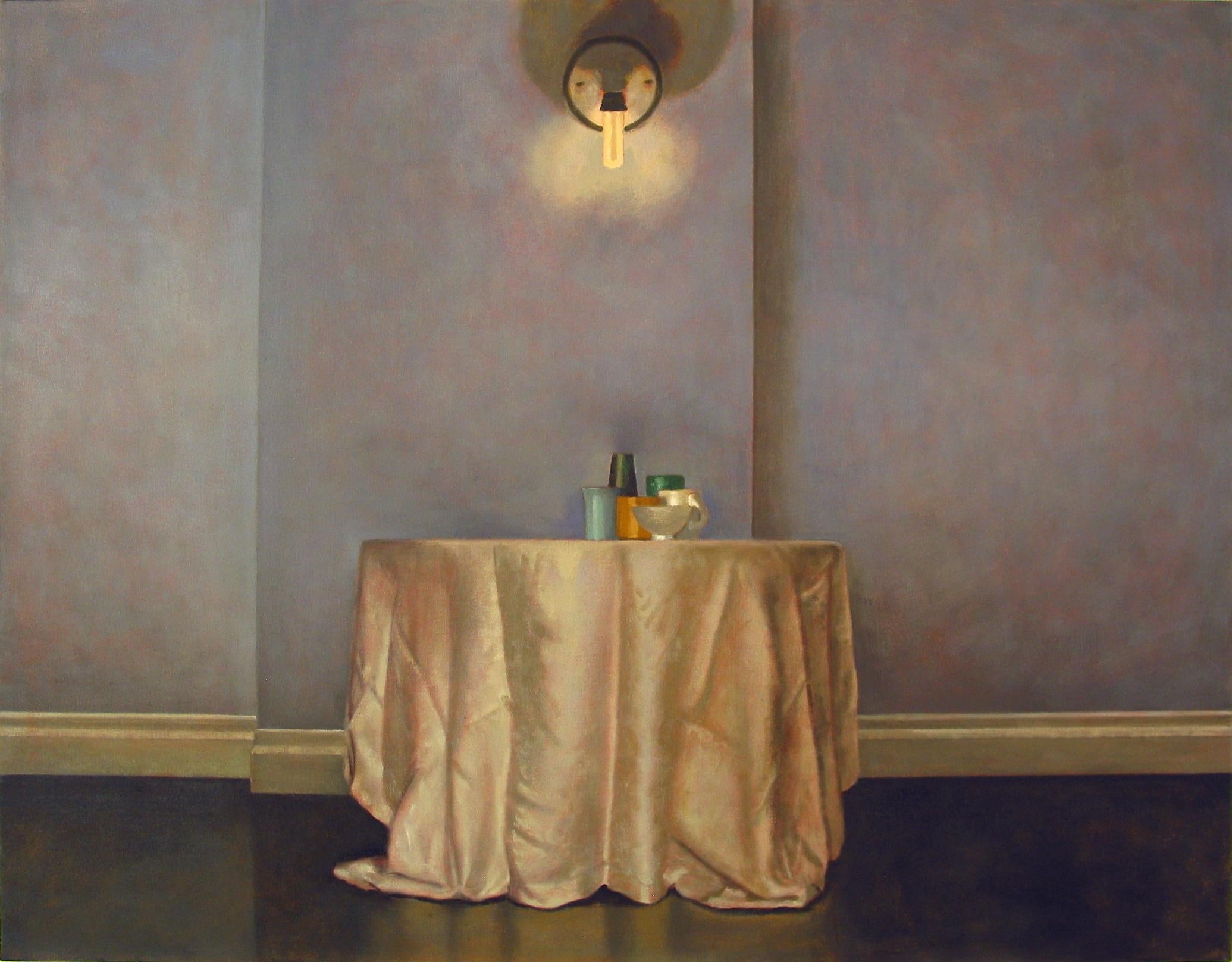 Christopher Terry's paintings explore the tension between the everyday and the mystical. His subjects are primarily inspired by objects and artifacts that lack a strong ego and avoid connections to popular culture. He frames and illuminates this