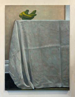 Still Life with Green Bananas. Still life Painting, Oil on canvas