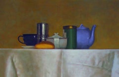 Still Life with Green Tea. Still life Painting