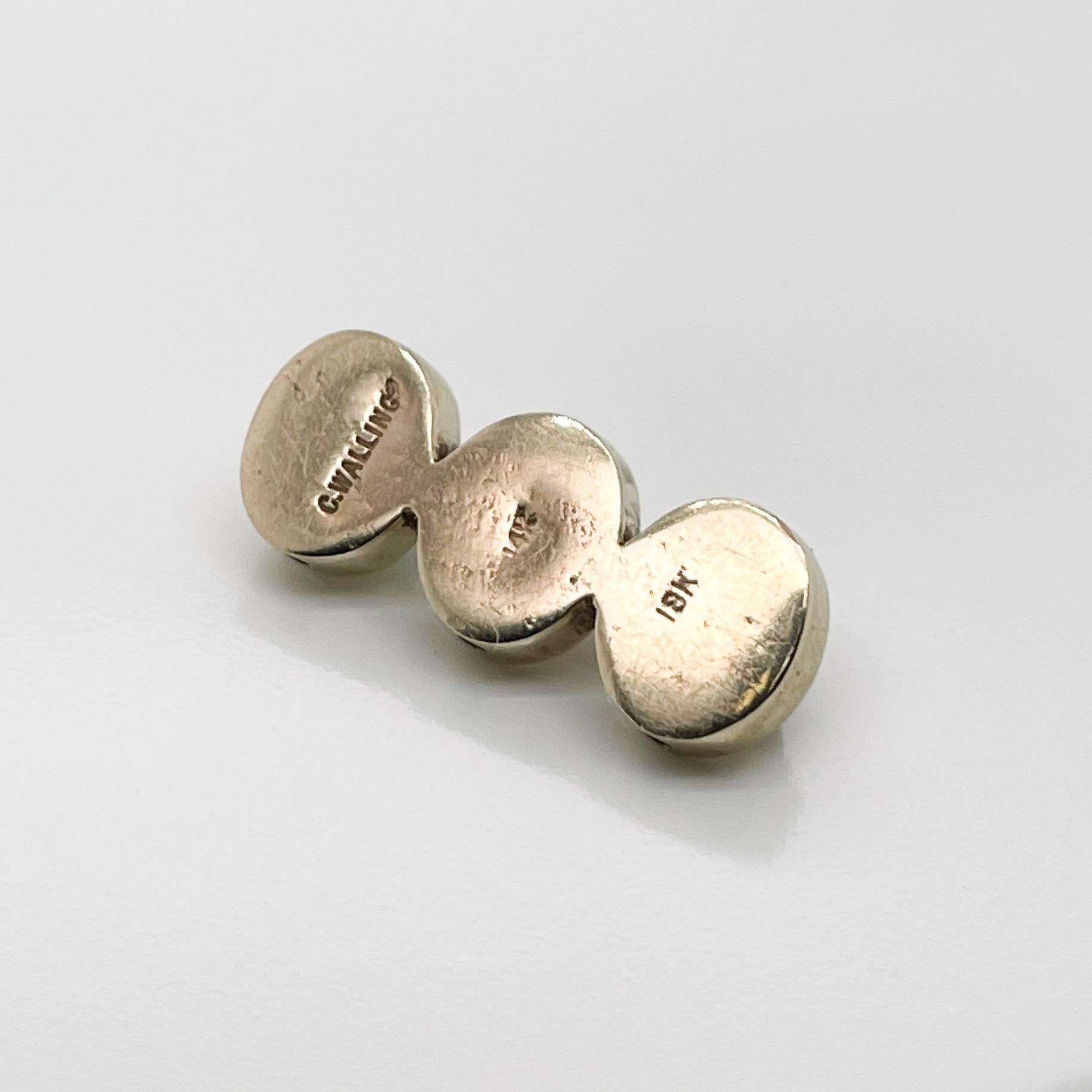 Christopher Walling Modernist Gold & Gemstone 'Traffic Light' Pendant Necklace For Sale 3