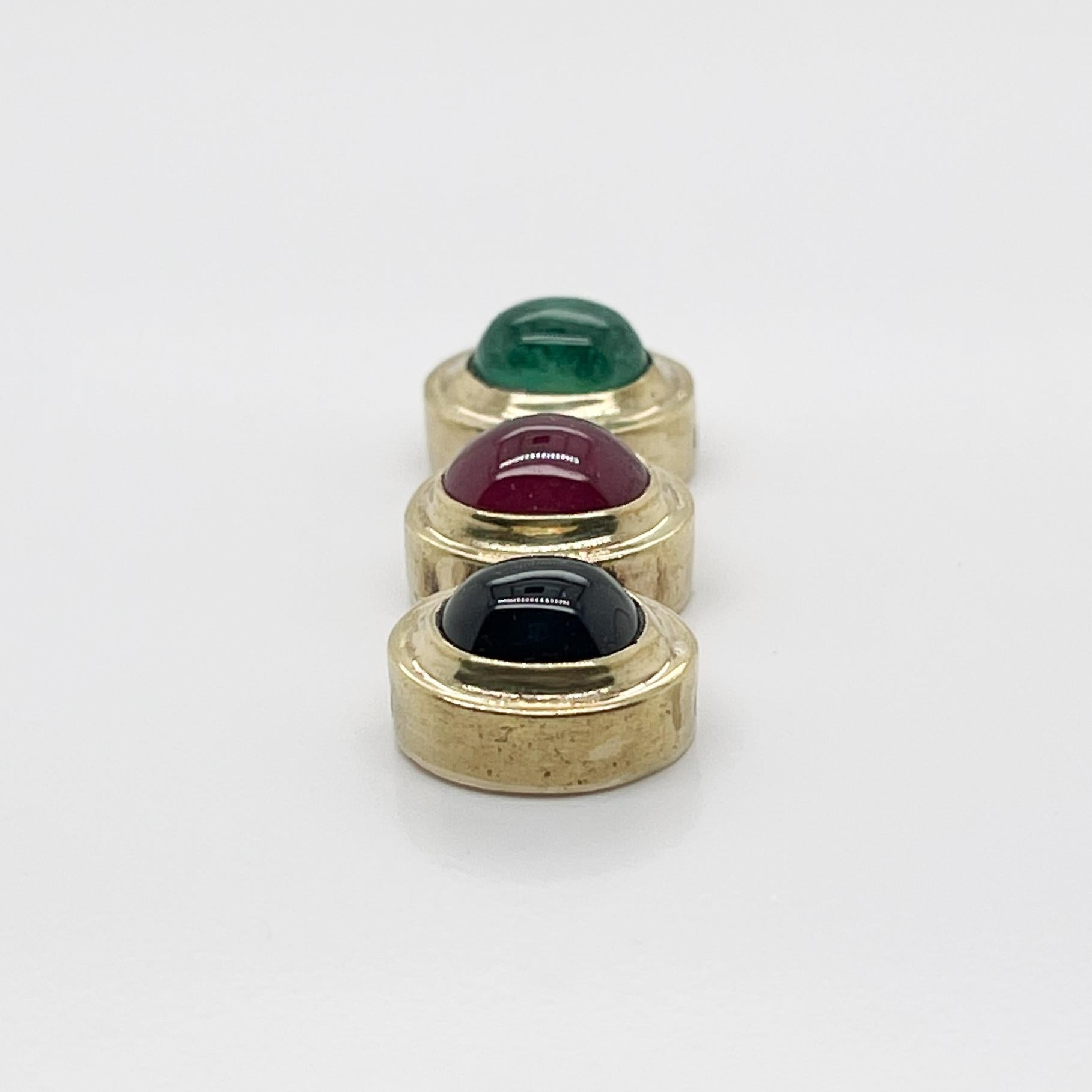 Christopher Walling Modernistische Gold- und Edelstein-Halskette mit 'Traffic Light'-Anhänger im Angebot 1