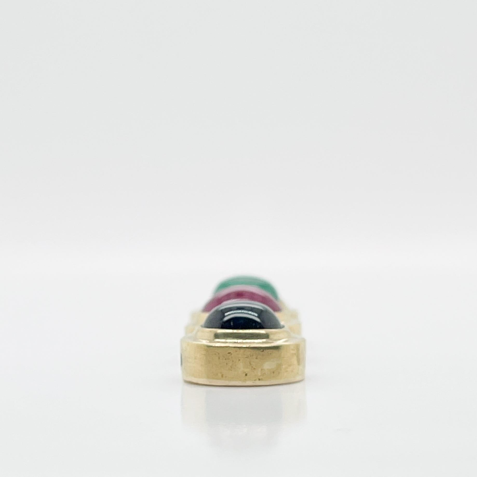 Christopher Walling Modernistische Gold- und Edelstein-Halskette mit 'Traffic Light'-Anhänger im Angebot 3
