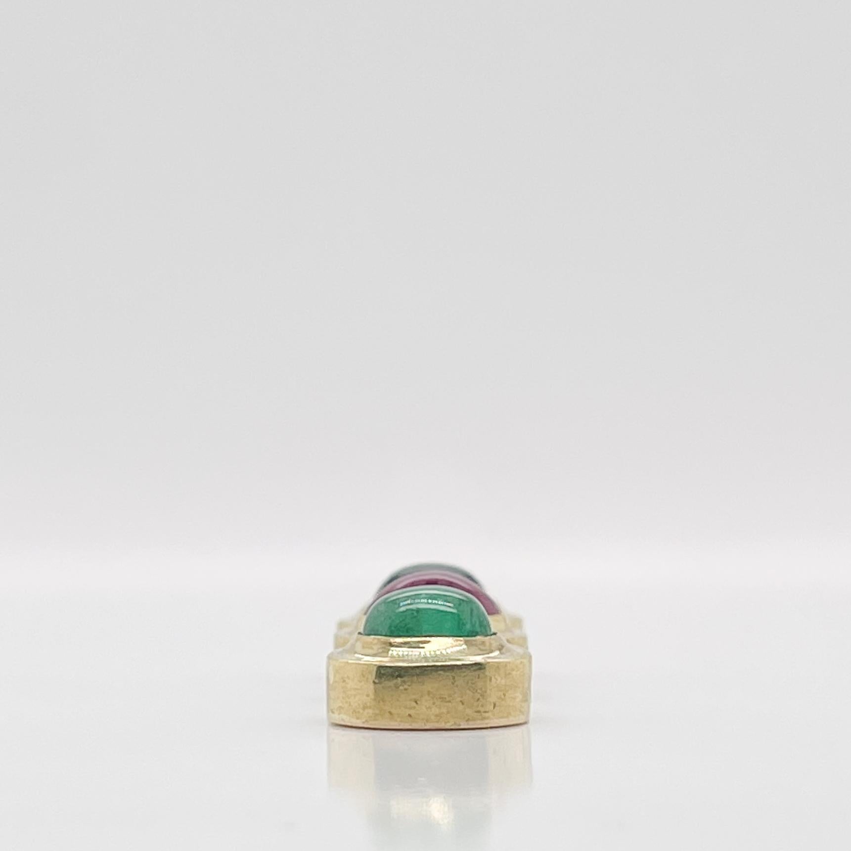 Christopher Walling Modernist Gold & Gemstone 'Traffic Light' Pendant Necklace For Sale 1