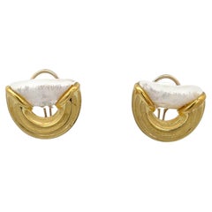 Christopher Walling Boucles d'oreilles "Logic" en nacre or jaune 18K