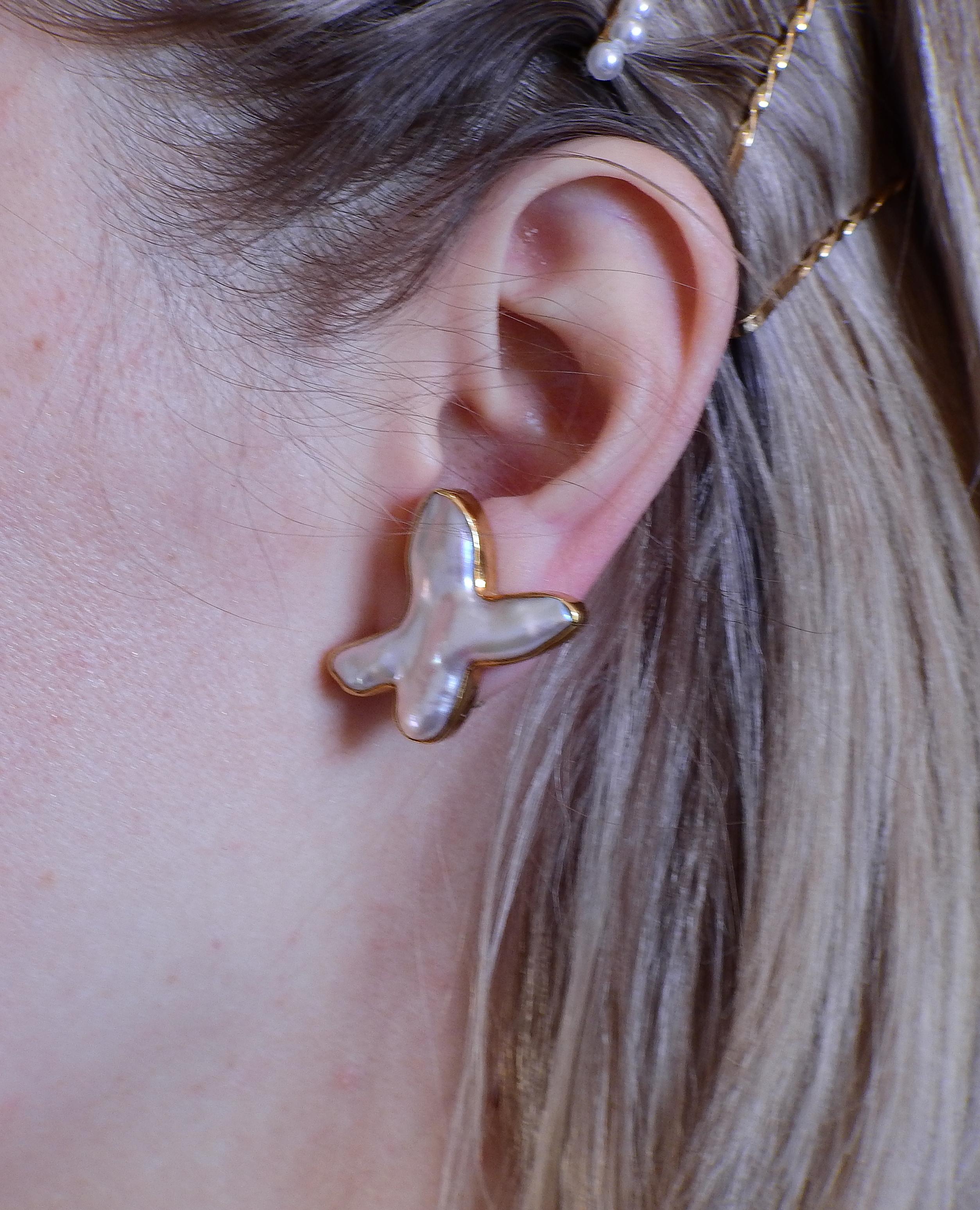 Women's Christopher Walling Pearl Gold Earrings