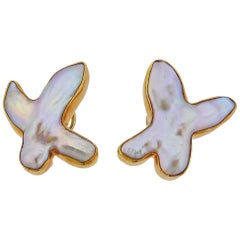 Christopher Walling Pearl Gold Earrings