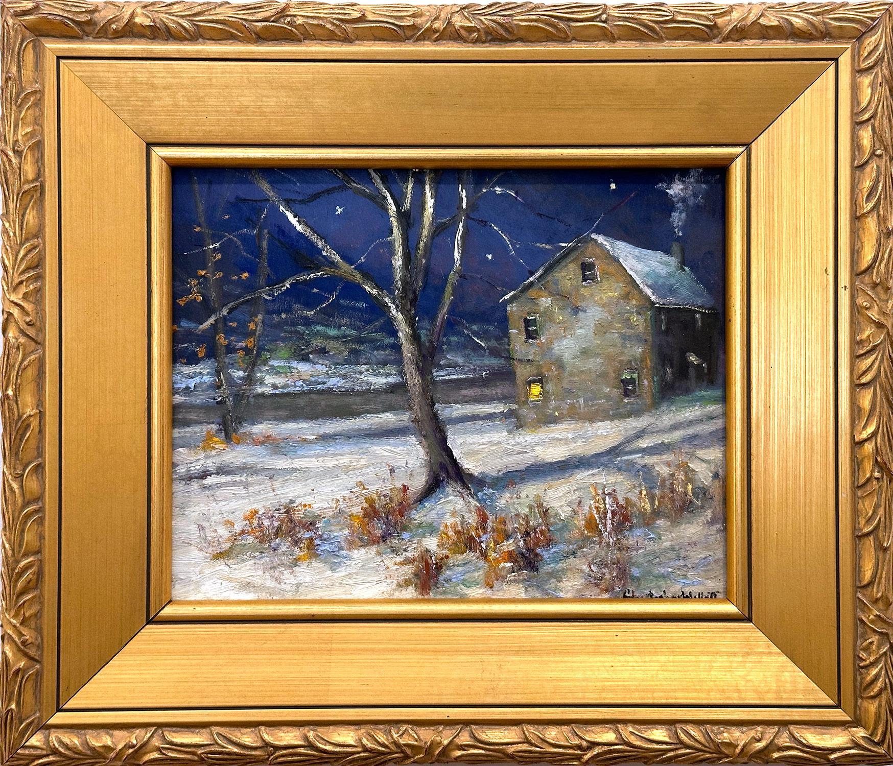 Christopher Willett Landscape Painting - "Along the Tinicum Creek" Bucks County PA Snow Scene Landscape Oil Painting