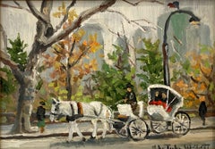 „Central Park NYC“ – Impressionistische Herbstszene aus New York City, Ölgemälde, gerahmt