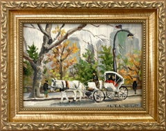 „Central Park NYC“ – Impressionistische Herbstszene aus New York City, Ölgemälde, gerahmt