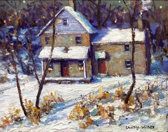 "Fells House" Buckingham Pennsylvania, Pastoral Winter Landscape Oil Painting