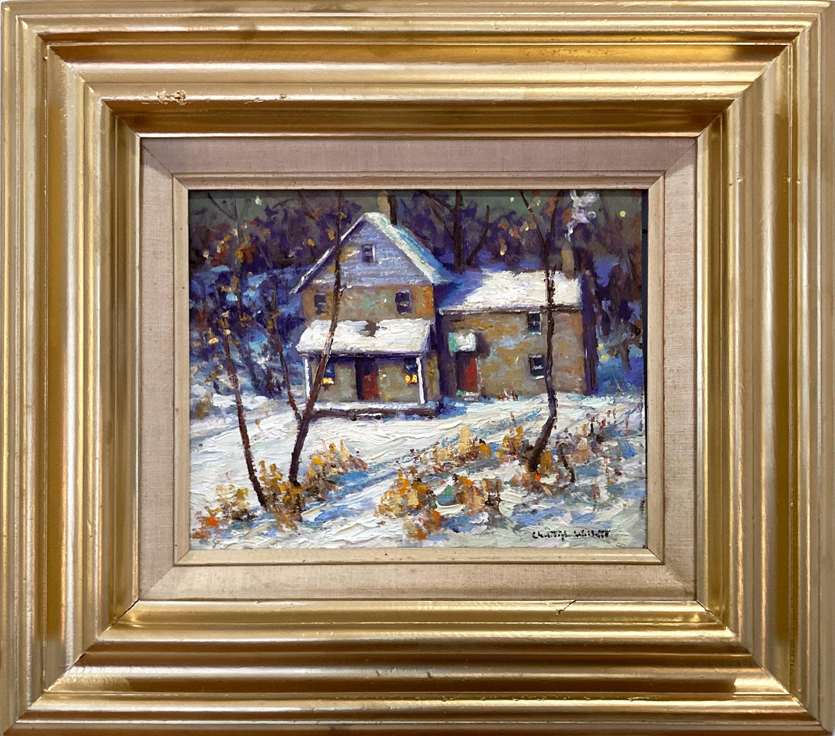"Fells House" Buckingham Pennsylvania, Pastoral Winter Landscape Oil Painting