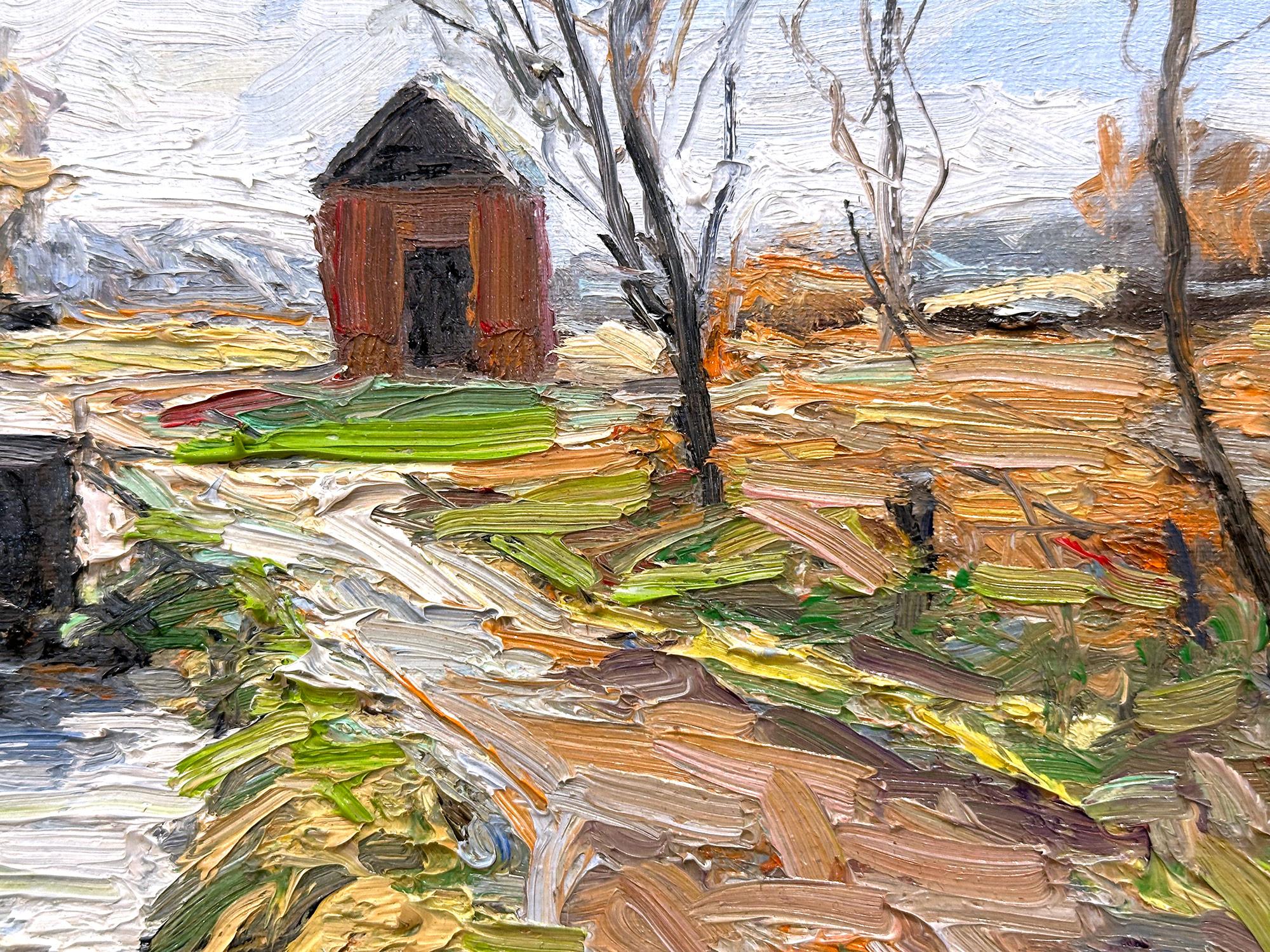 A wonderful Impressionist summer pastoral scene of a colorful and quaint home by the stream. Willet has portrayed this piece in a most intimate, yet energetic way, and has packed much feeling into this vibrant work. It is almost as if we are there