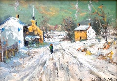 "Passing Through Delaware" Bucks County PA Pastorale Landschaft Schneelandschaft
