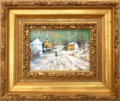 "Passing Through Delaware" Bucks County PA Pastorale Landschaft Schneelandschaft